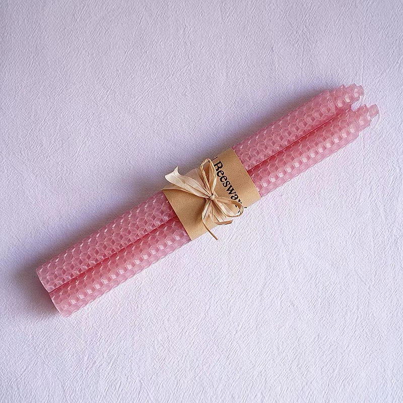 2PCS Beeswax Tapered Candles