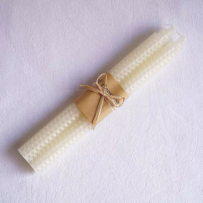 2PCS Beeswax Tapered Candles