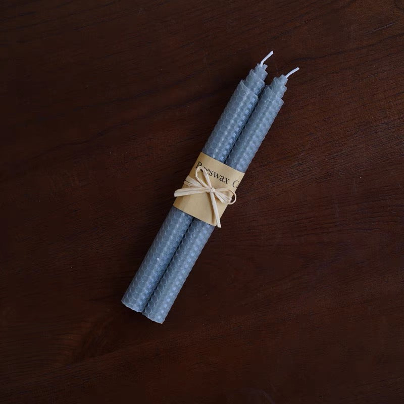 2PCS Beeswax Tapered Candles