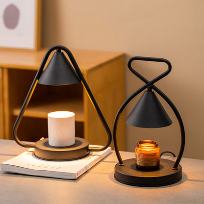 Candle Warmer Lamp with Timer, Electric Black Candle Warmer Light for Bedroom (2 Bulbs Included)