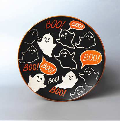 Spook-tacular Halloween Dinner Plates - Adorable Pumpkin & Goblin Tableware for Fun Festive Home Decoration - Perfect Orange Halloween Dishware